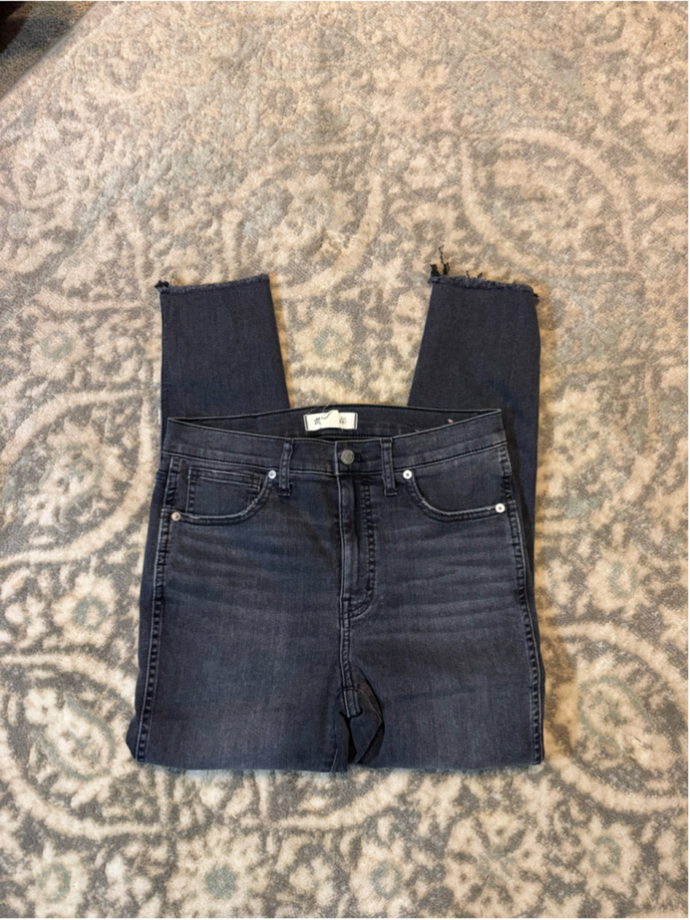 Women's Madewell 10" High-Rise Skinny Crop Jeans Black Size 28